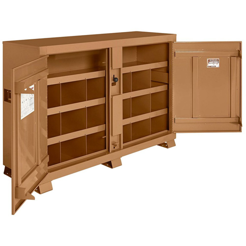 Model 129 Bin Storage Cabinet with Padlock, Steel, 48 Cubic Feet, Tan Cintas