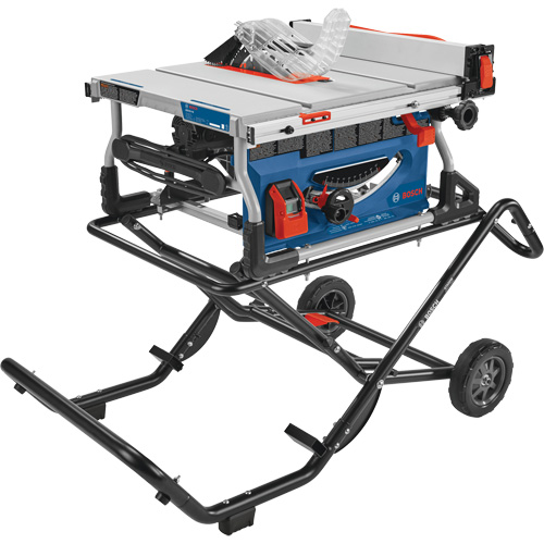 Jobsite Table Saw with Gravity-Rise Wheeled Stand, 120 V, 15 A, 3800 RPM Cintas