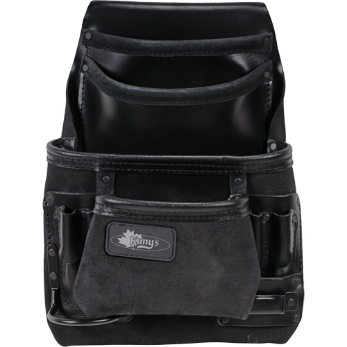 Sac robuste Phantom pour clous et outils, Cuir, 10 pochettes, Noir Cintas