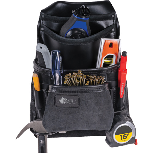 Sac robuste Phantom pour clous et outils, Cuir, 10 pochettes, Noir Cintas
