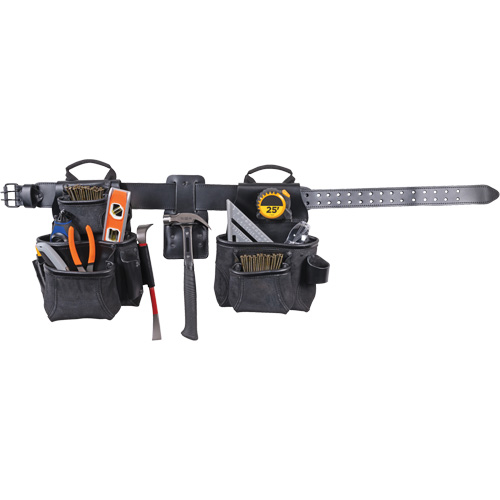 Ensemble de tabliers robustes Phantom 4 morceaux, Cuir, Noir Cintas