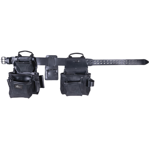 Ensemble de tabliers robustes Phantom 4 morceaux, Cuir, Noir Cintas