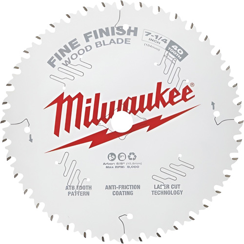 Fine Finish Circular Saw Blades, 7-1/4", 40 Teeth, Wood Use Cintas