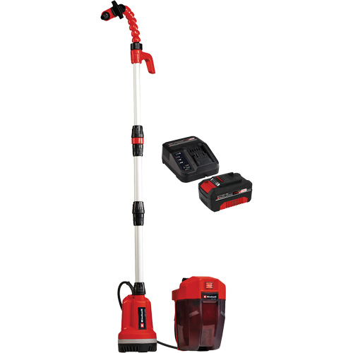 Pompe &agrave; eau propre pour baril de pluie sans fil avec batterie 4 Ah et ensemble de d&eacute;part de chargeur, 18 V, 792,5 gal./min Cintas