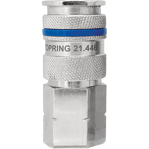 Raccord industriel rapide QUIKSILVER, Laiton nickel&eacute;, 1/4", NPT femelle, 435 PSI Cintas