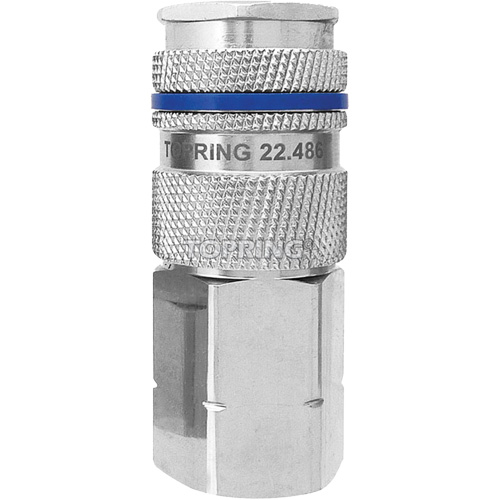 Raccord industriel rapide QUIKSILVER, Laiton nickel&eacute;, 1/2", NPT femelle, 500 psi Cintas