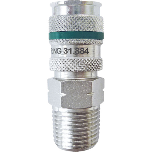 Raccord rapide QUIKSILVER Ultraflo 7,8 mm, Acier zingu&eacute;, 1/2", NPT m&acirc;le, 362 PSI Cintas