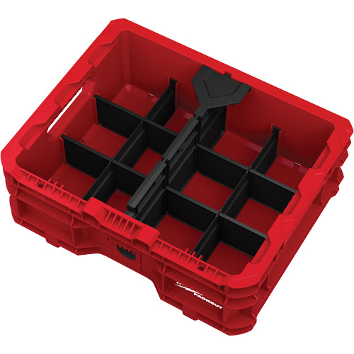 Bac &agrave; profil bas PACKOUT, 15" x 18-5/8" x 6-5/8", Noir/Rouge Cintas