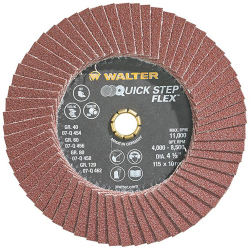 QUICK-STEP FLEX Flap Disc, 4-1/2" x Type 29, 80 Grit, Aluminum Oxide Cintas