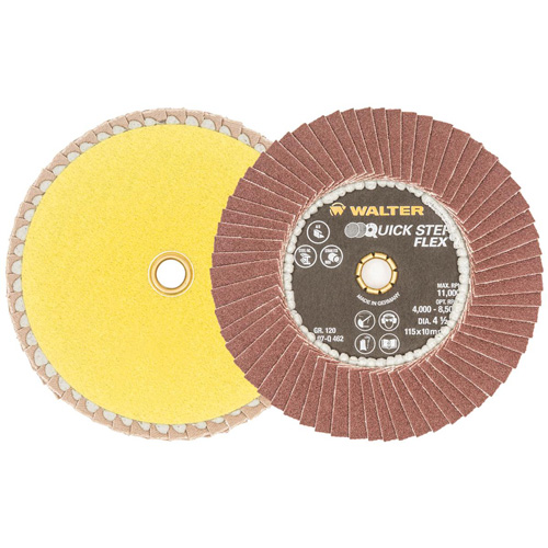 QUICK-STEP FLEX Flap Disc, 4-1/2" x Type 29, 120 Grit, Aluminum Oxide Cintas