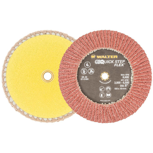 Disque &agrave; lamelles QUICK-STEP FLEX, 6" x Type 29, Grain 40, Oxyde d'aluminium Cintas