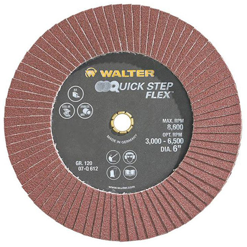 Disque &agrave; lamelles QUICK-STEP FLEX, 6" x Type 29, Grain 120, Oxyde d'aluminium Cintas