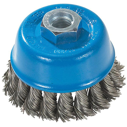 Brosse &agrave; fils nou&eacute;s torsad&eacute;s, 3" dia. x M14 arbre Cintas