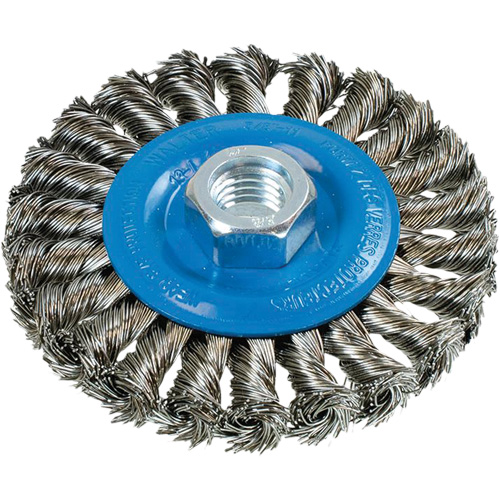 Wide Knotted Wire Wheel Brush, 5/8"-11 Arbor, Steel Cintas