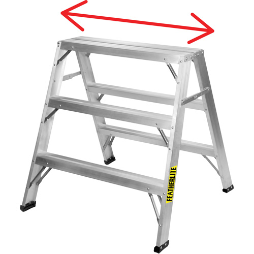 Industrial-Duty Sawhorse, 2' H x 31.9375" W x 23.50" D, 300 lbs. Capacity, Aluminum Cintas