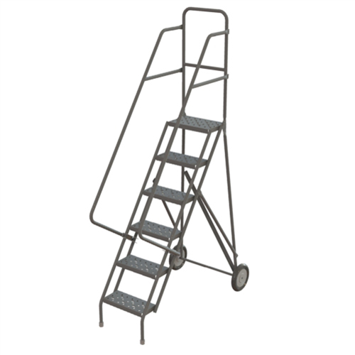&eacute;chelles roulantes en acier, 6 marches, Largeur de la marche 16", Hauteur de la plateforme 60", Acier Cintas