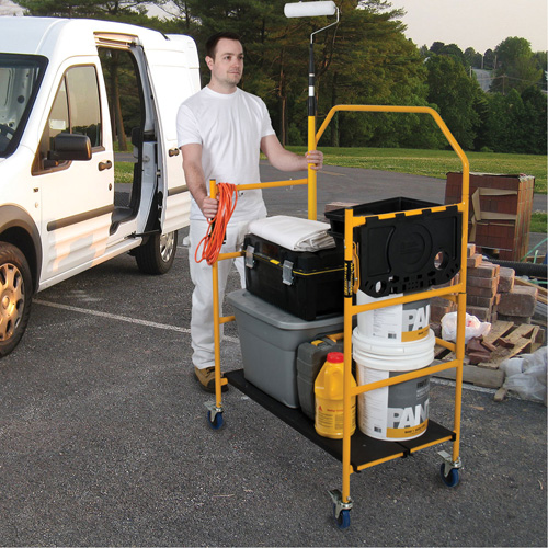 Jobsite Series 4' Safety Rail & Tool Shelf Scaffold Kit, Steel Frame, 49-1/2" D x 57-3/4" H Cintas