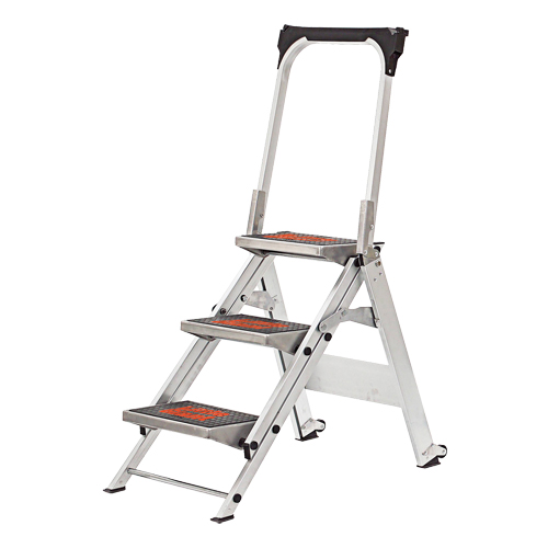 Safety Stepladder with Bar & Tray, 2.2', Aluminum, 300 lbs. Capacity, Type 1A Cintas
