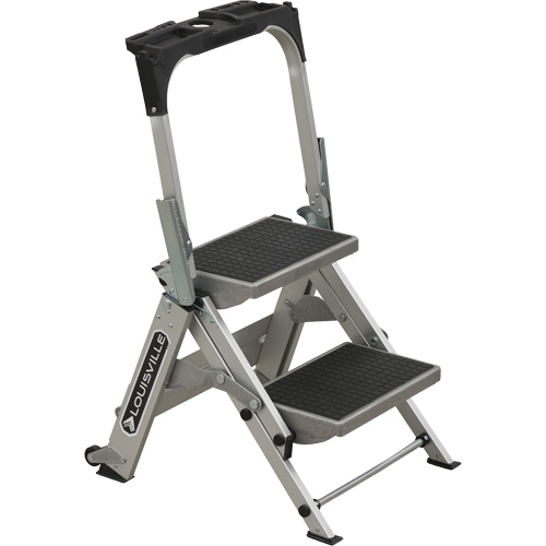 &eacute;chelle escabeau avec roues pivotantes, 2 marches, 23" x 21" x Hauteur 34,50" Cintas