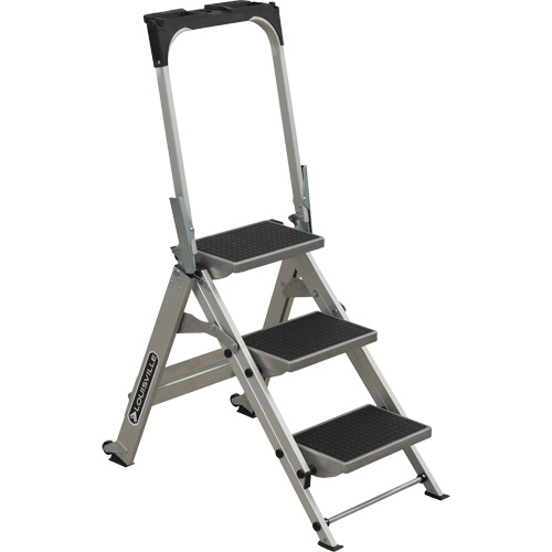 Tilt & Roll Step Stool Ladder, 3 Steps, 34" x 22" x 50.75" High Cintas