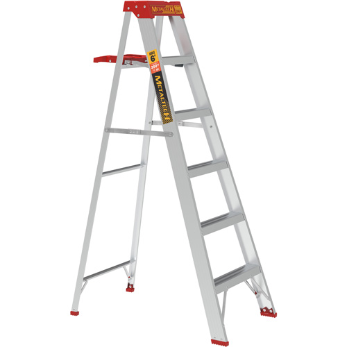 Step Ladder with Paint Tray, 6', Aluminum, 200 lbs. Capacity, Type 3 Cintas