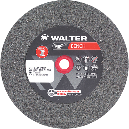 Bench Grinding Wheels, 7" x 1", 1" Arbor, 1 Cintas