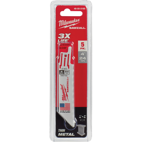 Lames de scie alternative Sawzall, Bim&eacute;tal, 24 Dents par pouce, 4" lo x 3/4" la Cintas