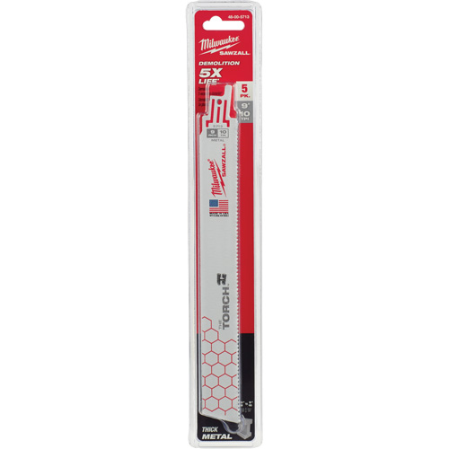 Lame The Torch Ice Hardened Sawzall, Bim&eacute;tal, 10 Dents par pouce, 9" lo x 1" la Cintas