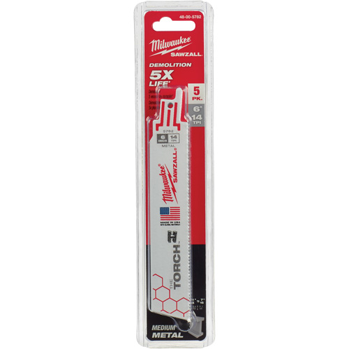Lames The Torch Sawzall, Bim&eacute;tal, 14 Dents par pouce, 6" lo x 1" la Cintas