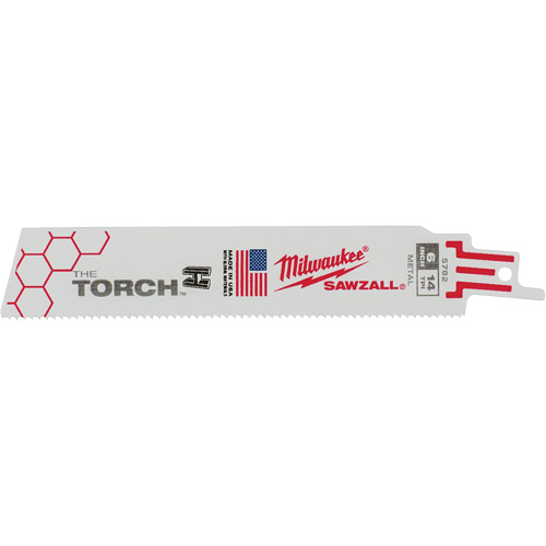 Lames The Torch Sawzall, Bim&eacute;tal, 14 Dents par pouce, 6" lo x 1" la Cintas