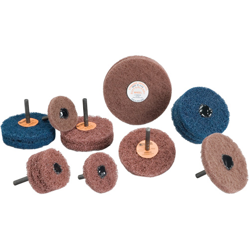 Meule Buff & Blend Standard Abrasives, 3" dia. x 1/4" la, Arbre 1/4", Oxyde d'aluminium Cintas