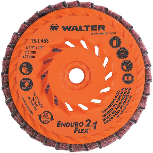 Meule &agrave; lamelles Enduro-Flex 2-in-1, 4-1/2" x 5/8"-11, Grain 80, C&eacute;ramique Cintas