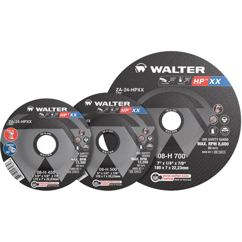 HP XX Grinding Wheel, 4-1/2" x 1/4", 7/8" Arbor, Type 27S Cintas