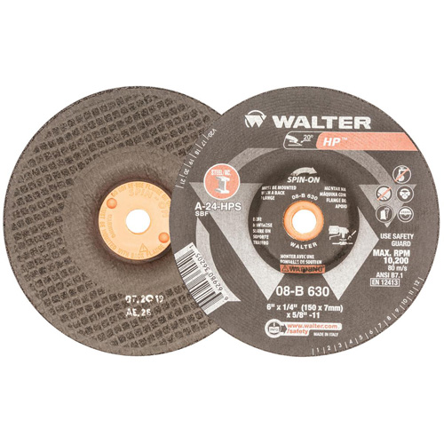HP Grinding and Cutting Wheel, 6" x 1/4", 5/8"-11 Arbor, Aluminum Oxide, Type 27 Cintas