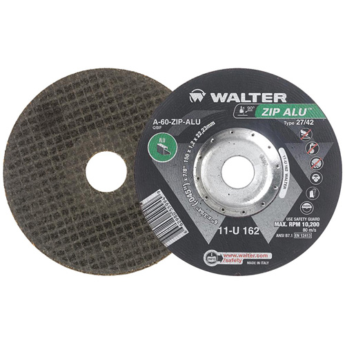 Zip Alu Cut-Off Wheel, 6" x 3/64", 7/8" Arbor, Type 27, Aluminum Oxide, 10200 RPM Cintas