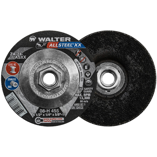Meule HP XX, 4-1/2" x 1/4", Arbre 5/8"-11, Oxyde d'aluminium, Type 27 Cintas