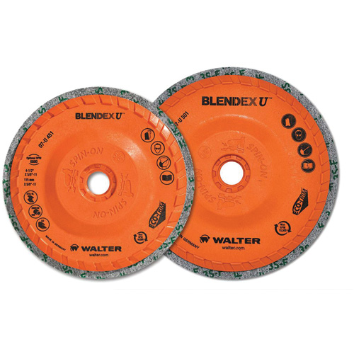 Brosse coupe de finition Blendex U, 4-1/2" dia., Grain Fin, Carbure de silicium Cintas