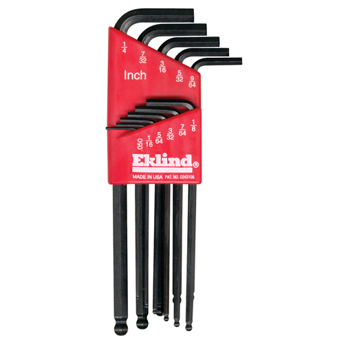 Balldrive Hex Key, Hex End, 9/64" x 3.9" L, L Shape Cintas