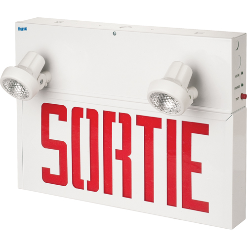 Enseignes/lampes combin&eacute;es Stella - Sortie, DEL, &agrave; raccordement fixe, 17-1/2" lo x 12-1/2" la, Français Cintas