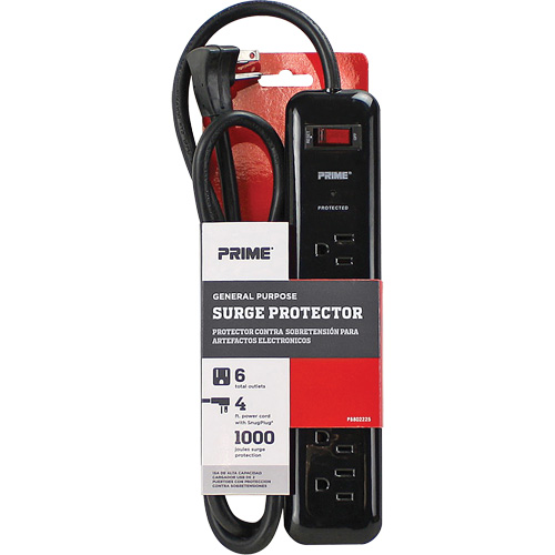 Protecteurs de surtension, 6 Prises, 1000 J, 1875, Cordon 4' Cintas