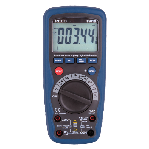 Multim&egrave;tre num&eacute;rique avec certificat de calibration, Tension c.a./c.c., Courant c.a./c.c. Cintas
