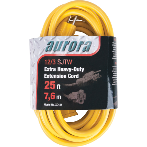 Cordon rallonge en vinyle, Ext&eacute;rieur, SJTW, AWG 12/3, 15 A, 25' Cintas