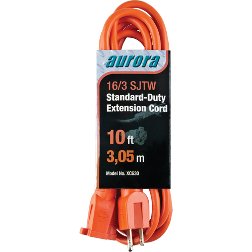 Cordon rallonge, Int&eacute;rieur/ext&eacute;rieur, SJTW, AWG 16/3, 13 A, 10' Cintas