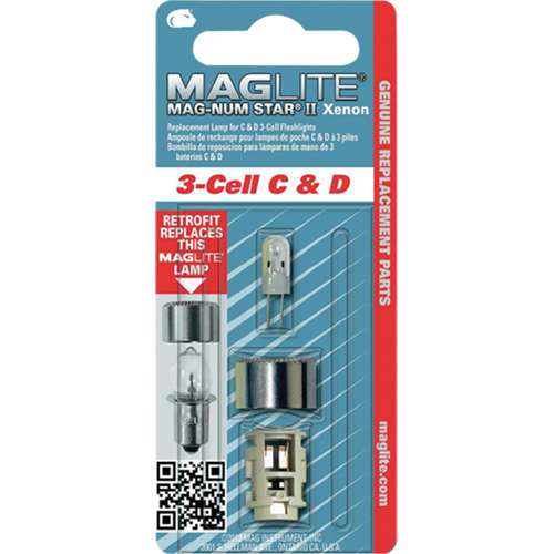 Ampoule de rechange pour lampe de poche &agrave; 3 piles C & D Cintas