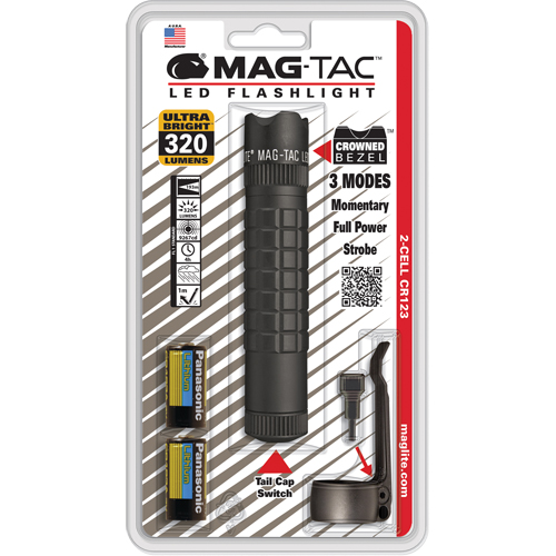 Mag-Tac Tactical Flashlights, LED, 320 Lumens, CR123 Batteries Cintas