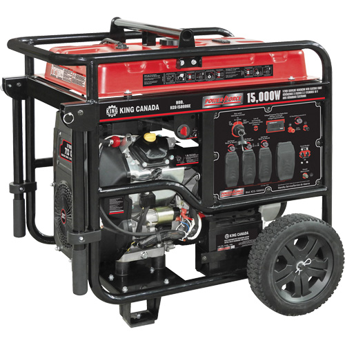 G&eacute;n&eacute;ratrice &agrave; essence &agrave; deux cylindres en V, 15 000 W de surtension, 12 500 W nominale, 120 V/240 V, R&eacute;servoir de 40 L Cintas