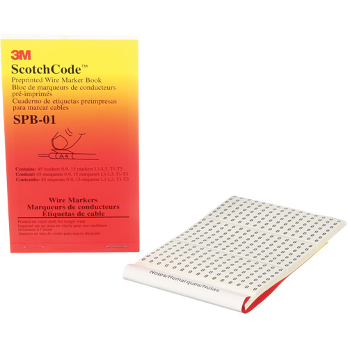 Livret d'&eacute;tiquettes pour le marquage de fils pr&eacute;imprim&eacute;es ScotchCode Cintas