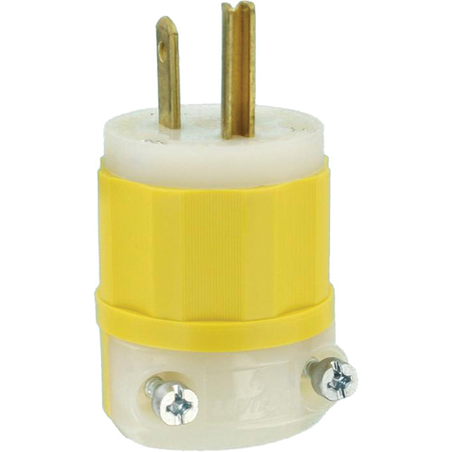 Prise &agrave; lame droite de calibre industriel, Nylon modifi&eacute; antichoc, 15 A, 125 V Cintas