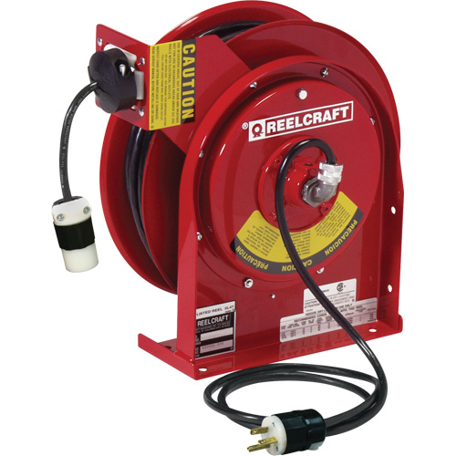 Power Cord Reel, 45', SJEOOW, 12 Gauge, 20 A Cintas