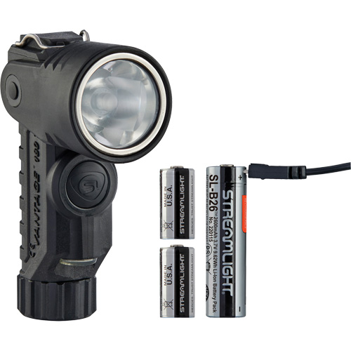 Vantage&reg; 180 X Multi-Fuel Helmet/Right Angle Flashlight, LED, Rechargeable/CR123A Batteries, Nylon Polymer Cintas